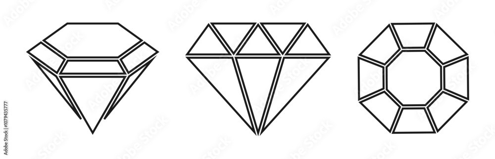 outline jewelry diamond icon