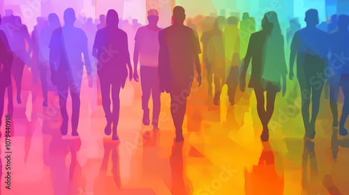 Lgbtq pride gender ambiguity. rainbow lgbtq+ in media colorful wine diversity flag. gradient motley colored celadon lgbt rights parade festival shiny diverse gender illustration. Celadon. Illustration