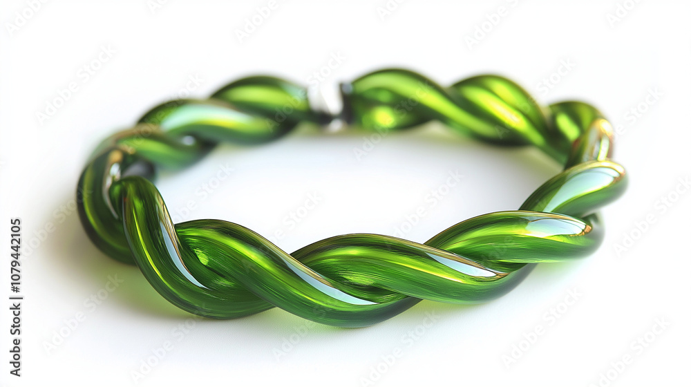Naklejka premium acid green bracelet isolated on blurred gold background