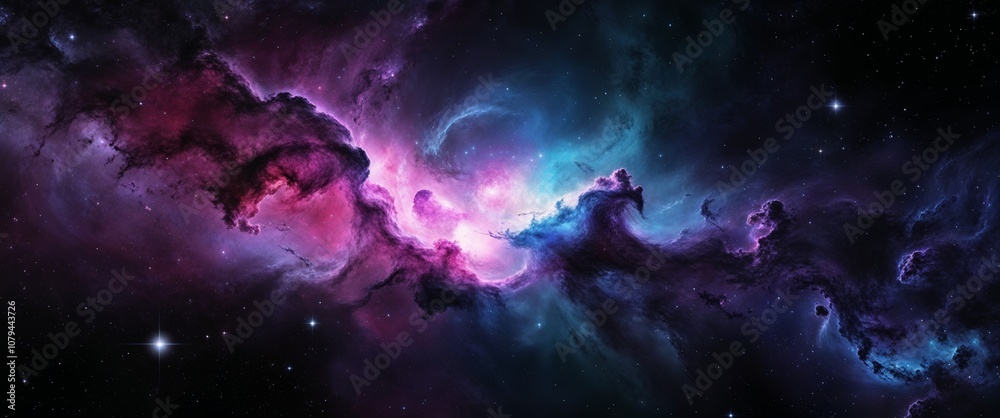 Fototapeta premium vibrant and colorful nebula in outer space.