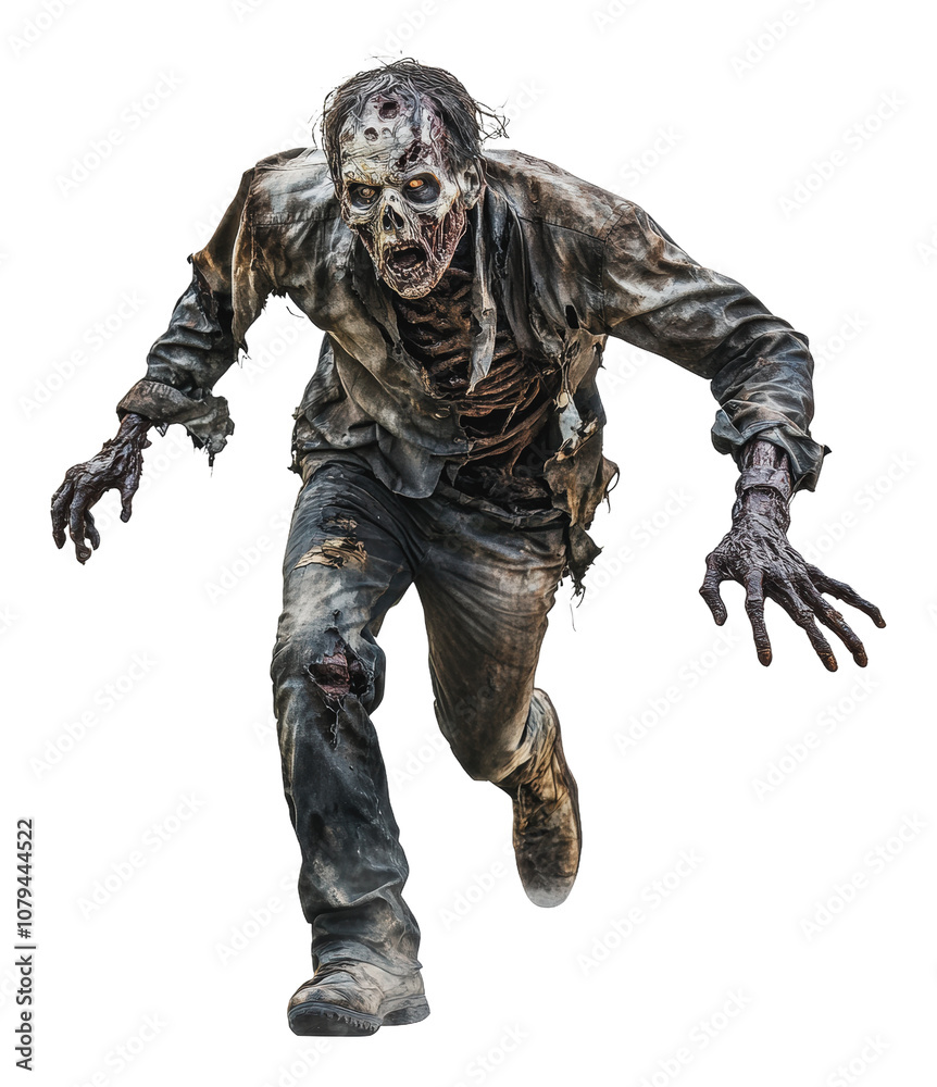 PNG Zombie sprinting through a bleak wasteland PNG Zombie sprinting through a bleak wasteland