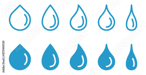 various water droplets icon
