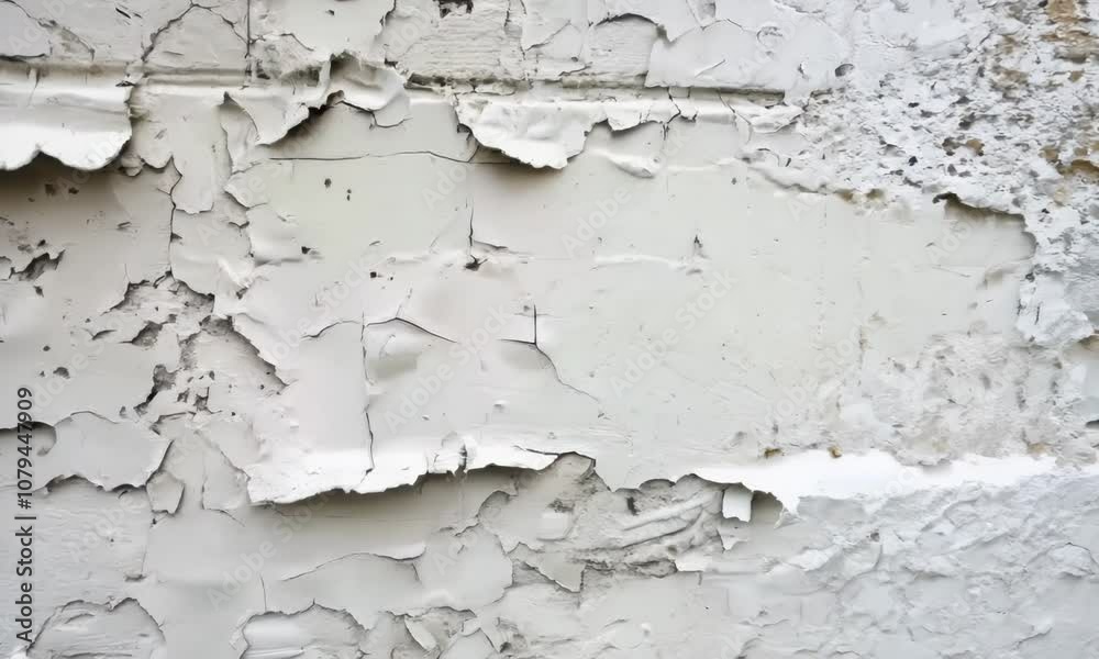 a white wall with peeling paint, revealing the layers underneath.