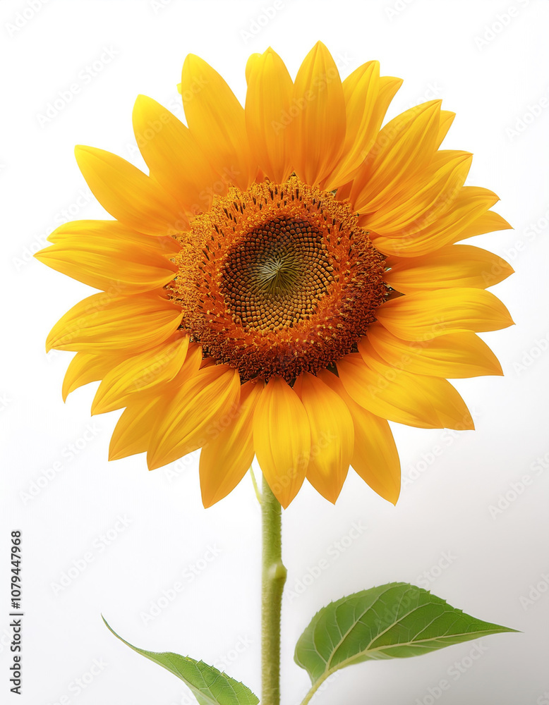 Fototapeta premium Fresh Sunflower flower isolated white