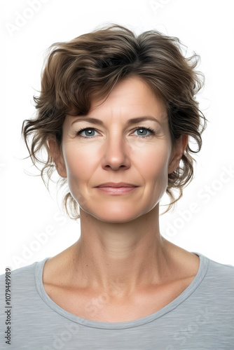 Wallpaper Mural Foto für Personalausweis oder Reisepass - Frau in der Lebensmitte mit dunklen Haaren Torontodigital.ca