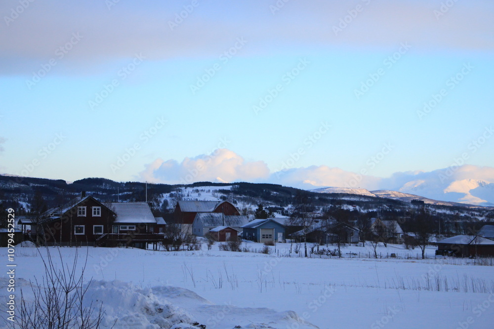 Winter landscapes in Norway showcase serene snowy mountains, icy fjords, and peaceful coastal views. Capturing the beauty of snow-covered trees, quiet roads, and glowing sunsets creates a sense of cal Winter landscapes in Norway showcase serene snowy mountains, icy fjords, and peaceful coastal views. Capturing the beauty of snow-covered trees, quiet roads, and glowing sunsets creates a sense of cal