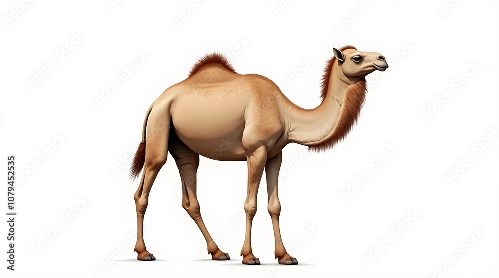 Isolated Camel on White Background – Perfect for Travel and Desert Themes Isolated Camel on White Background – Perfect for Travel and Desert Themes