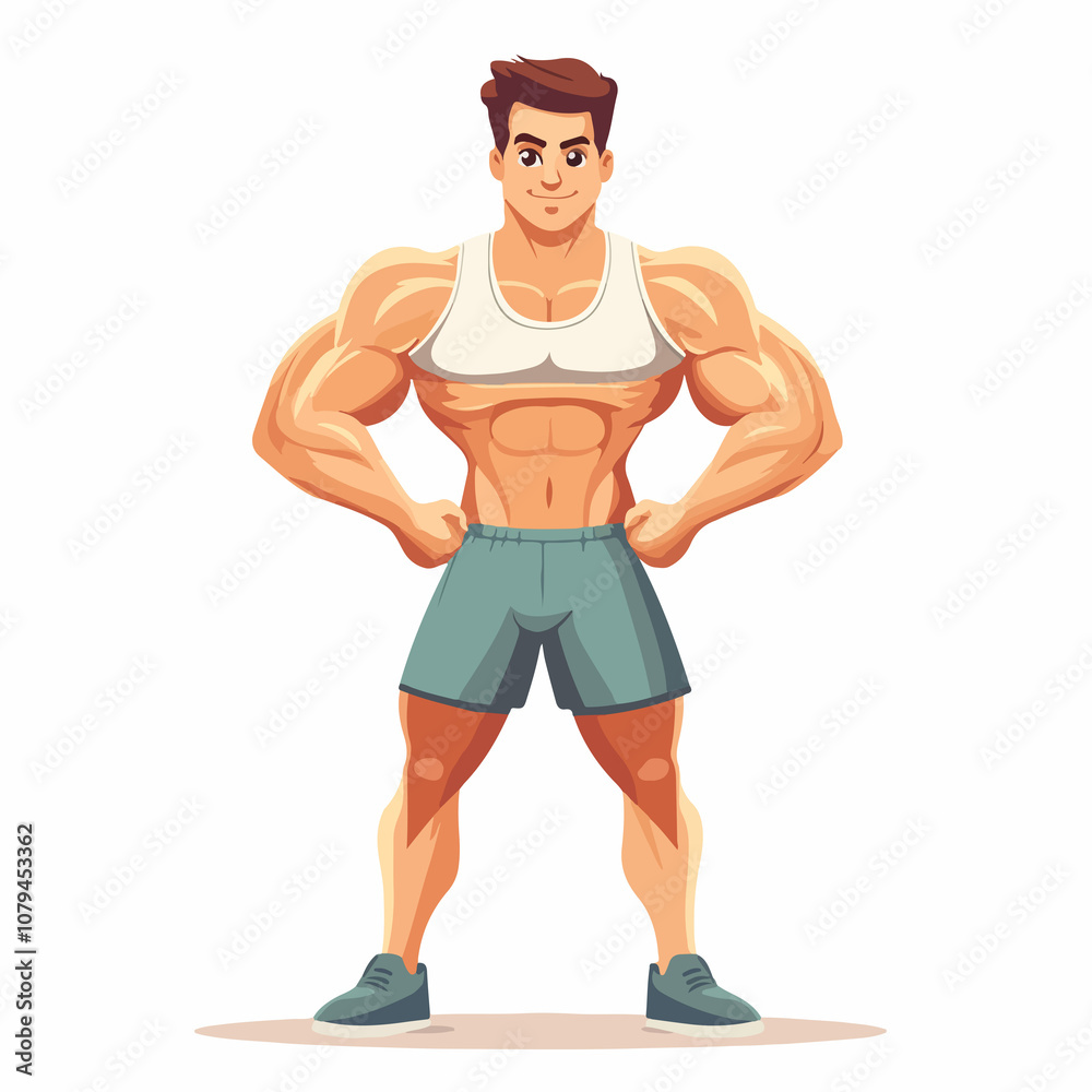 Healthy Lifestyle Cartoon Man Design Bodybuilding Healthy Lifestyle Cartoon Man Design Bodybuilding