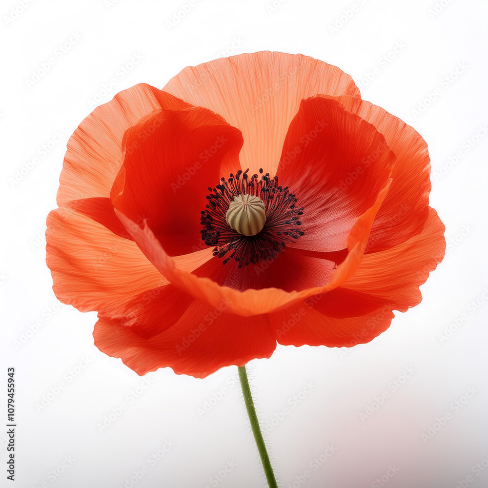 Fresh Poppy flower isolated white Fresh Poppy flower isolated white