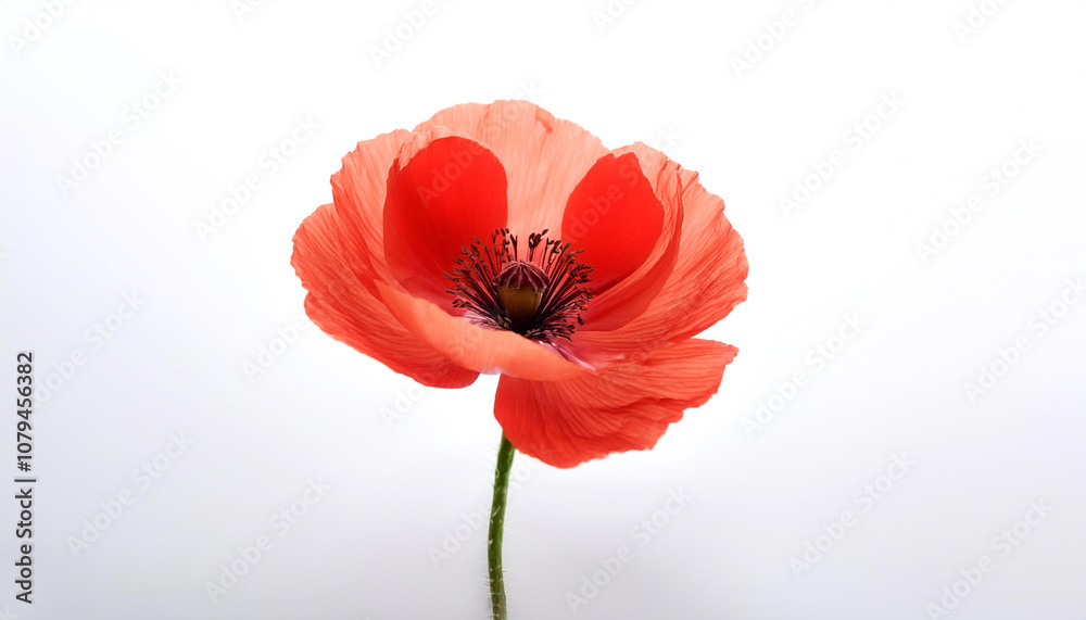 Fresh Poppy flower isolated white Fresh Poppy flower isolated white