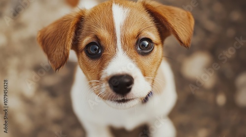 Cute Puppy Looking Up photo