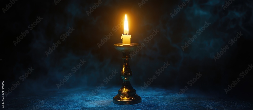 Nighttime digital visualization of a candlestick Nighttime digital visualization of a candlestick