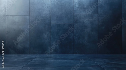 Dark blue cement background with horizontal showroom design