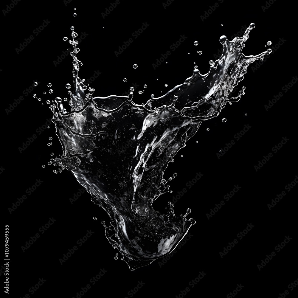 A dynamic splash of water captured against a black background, showcasing fluid motion. A dynamic splash of water captured against a black background, showcasing fluid motion.