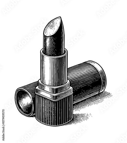 lipstick engraving black and white outline