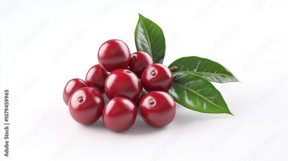 Ripe Arabica coffee beans on a white background Ripe Arabica coffee beans on a white background