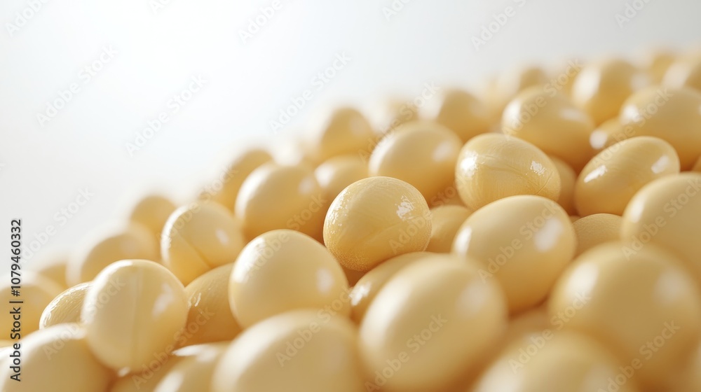 Close up of soybean against a white backdrop Close up of soybean against a white backdrop