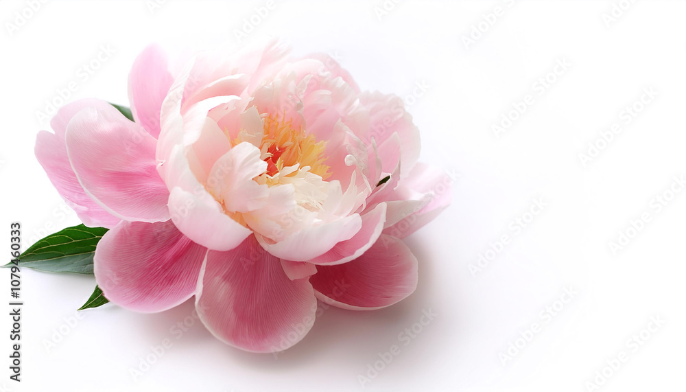 Fresh Peony flower isolated white Fresh Peony flower isolated white