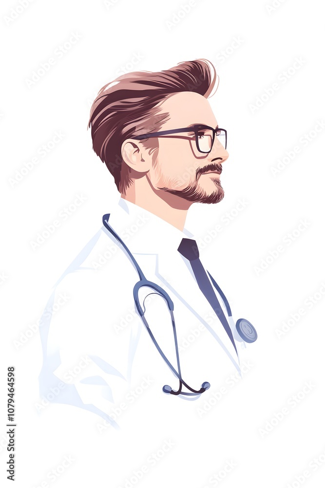 Doctor, nurse illustration in white gown Q version style cute,generation AI Doctor, nurse illustration in white gown Q version style cute,generation AI