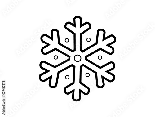 Elegant snowflake coloring page for children