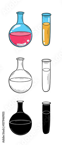 Laboratory flask Vector illustration Cartoon style