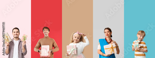 Group of people with gifts ...