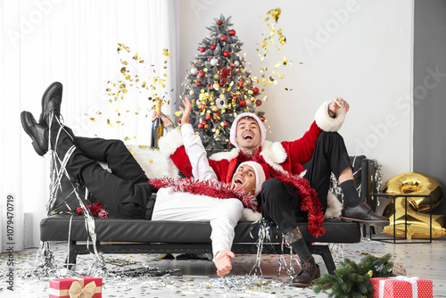 Male friends celebrating Ch...