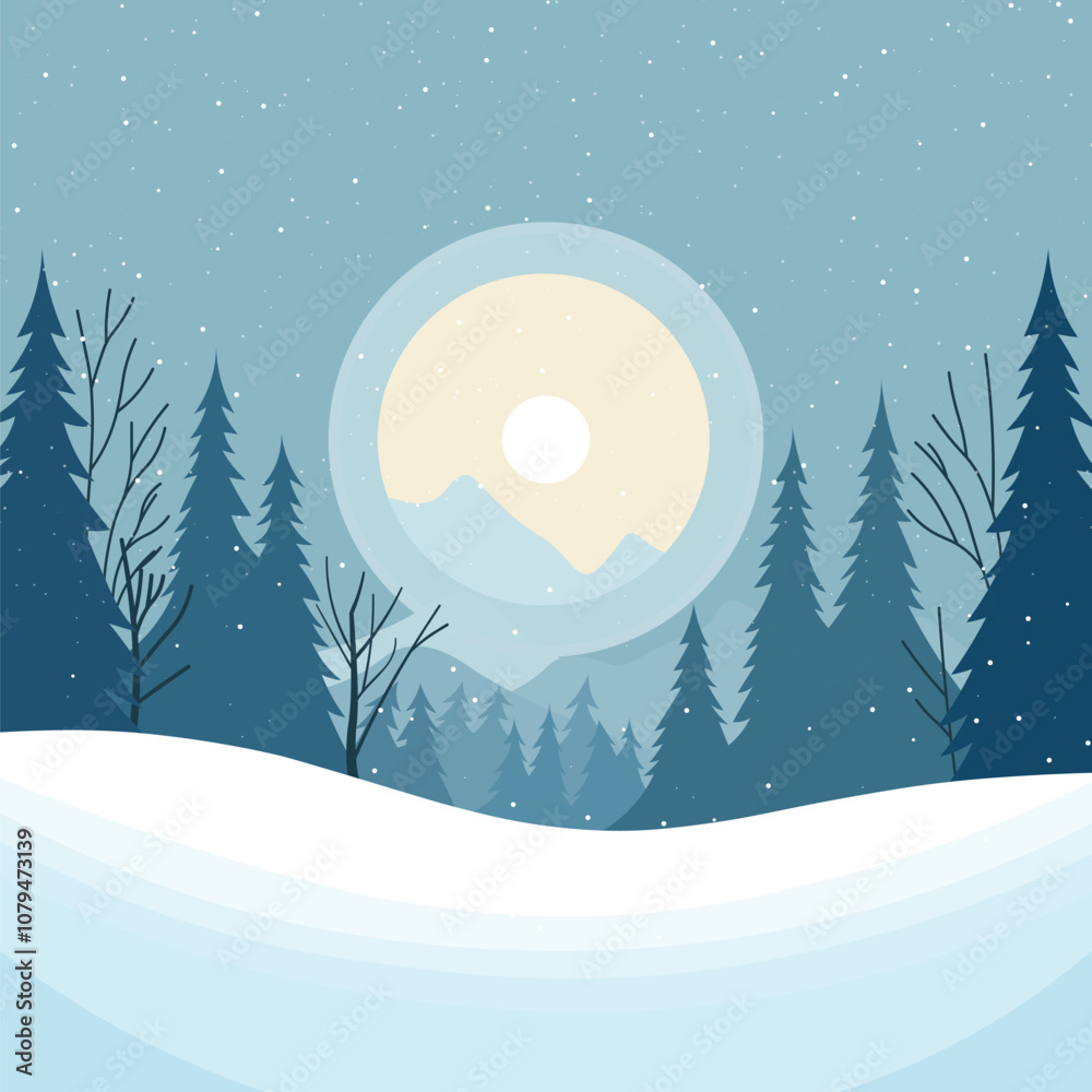 Naklejka premium Simple winter background.