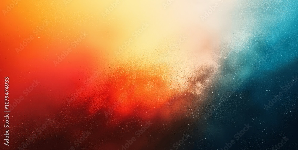 Fototapeta premium Teal Orange Black Gradient Background, Grainy Texture Effect, Abstract Blurred Design, Poster Banner Landing Page Backdrop