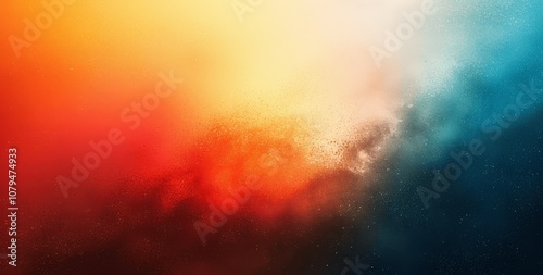 Teal Orange Black Gradient Background, Grainy Texture Effect, Abstract Blurred Design, Poster Banner Landing Page Backdrop