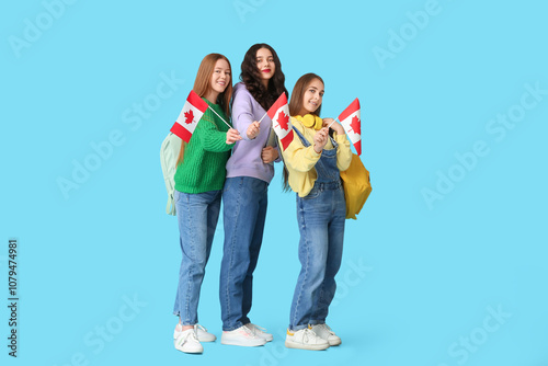 Female students with flags ...