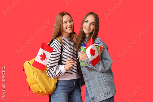 Female students with flags ...