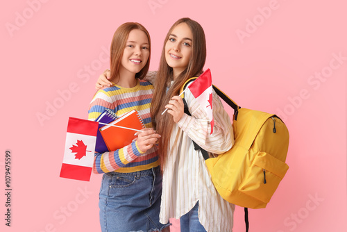 Female students with flags ...