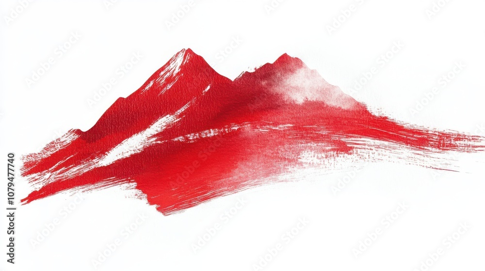 Abstract red mountain design on a white isolated background. Abstract red mountain design on a white isolated background.
