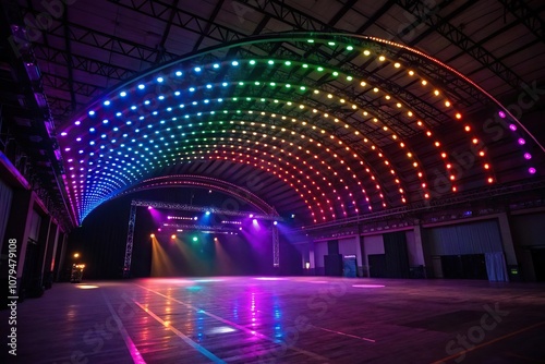 Colorful lights pulse and throb like the rhythmic beat of an invisible drum, rhythm, tempo, energy