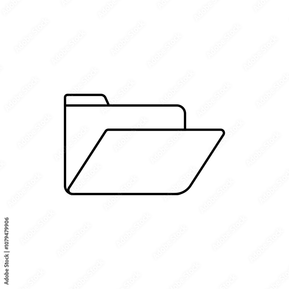 Folder Icon Single Thin line vector art set Folder Icon Single Thin line vector art set