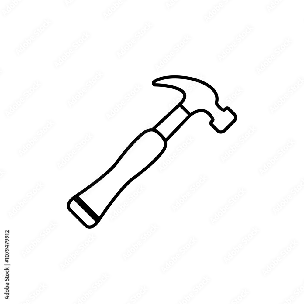 Hammer Icon Single Thin line vector art set Hammer Icon Single Thin line vector art set