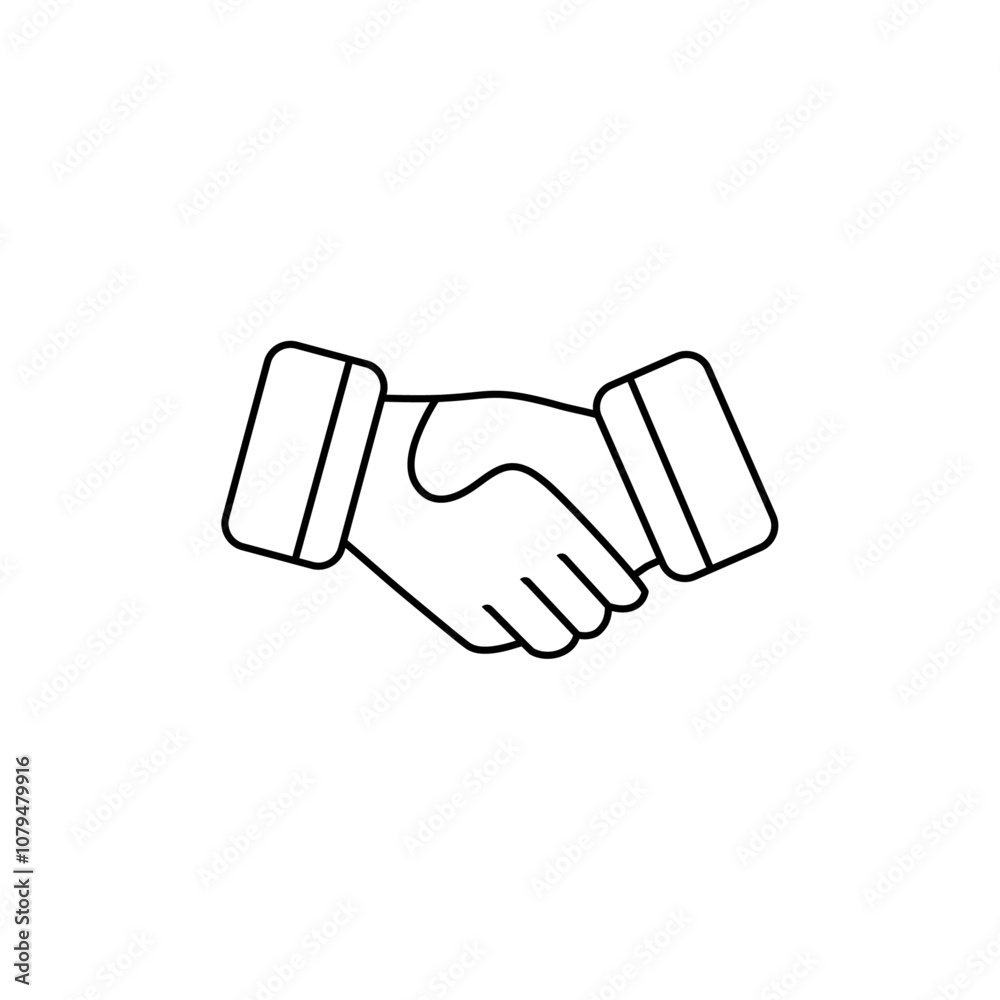 Handshake Icon Single Thin line vector art set Handshake Icon Single Thin line vector art set