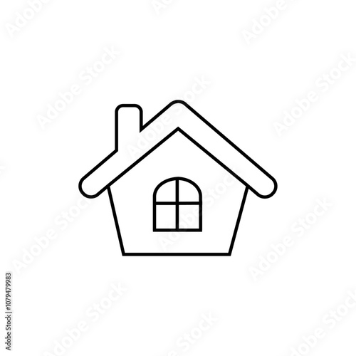 House Icon Single Thin line vector art set