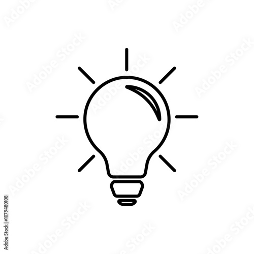 Light Bulb Icon Single Thin line vector art set