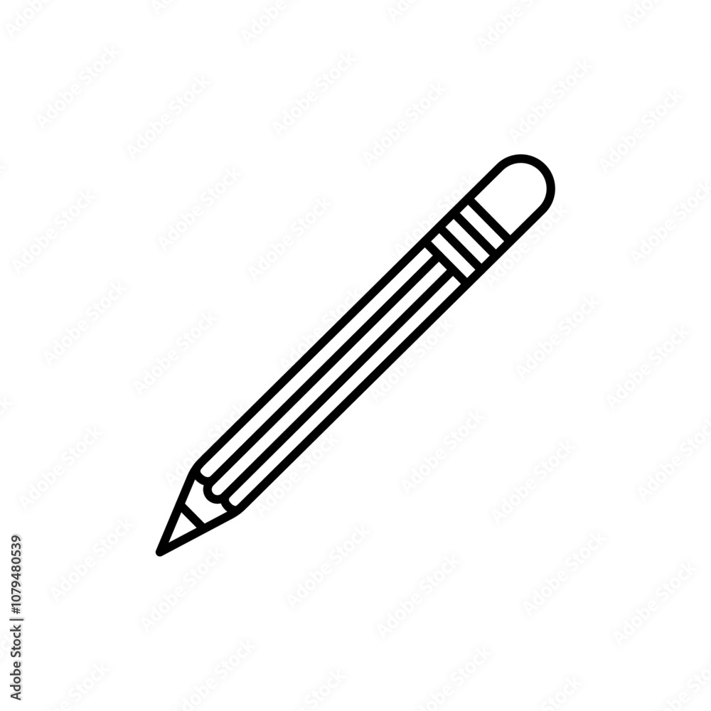 Pencil Icon Single Thin line vector art set Pencil Icon Single Thin line vector art set