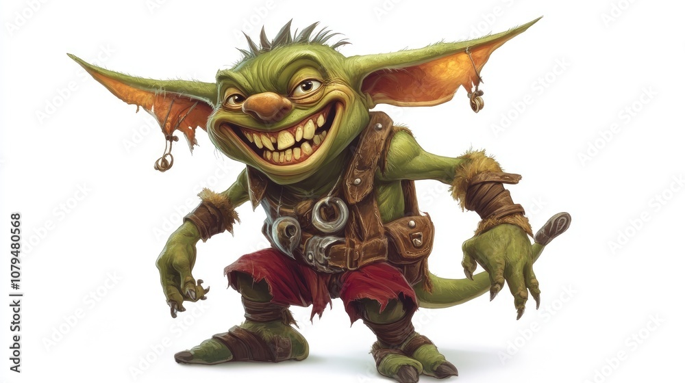Fototapeta premium playful cartoon goblin character