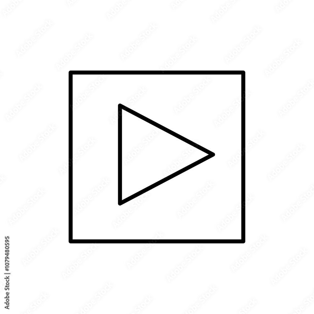 Play Button Icon Single Thin line vector art set Play Button Icon Single Thin line vector art set