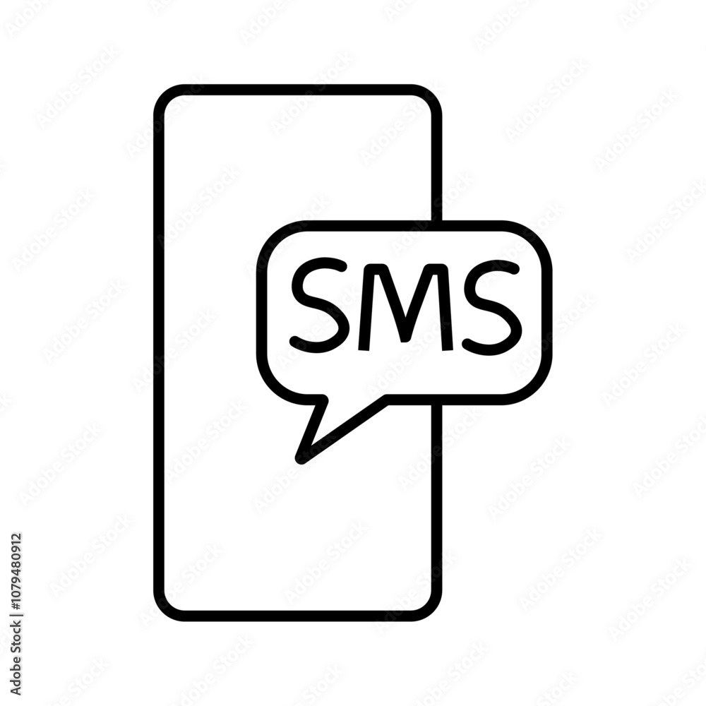 SMS Icon Single Thin line vector art set SMS Icon Single Thin line vector art set