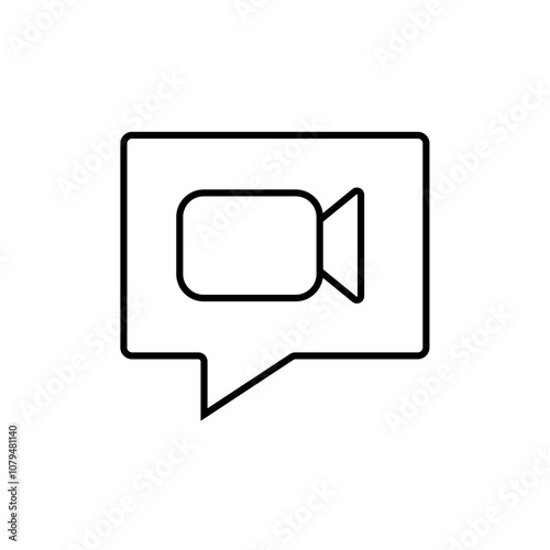 Video Call Icon Single Thin line vector art set