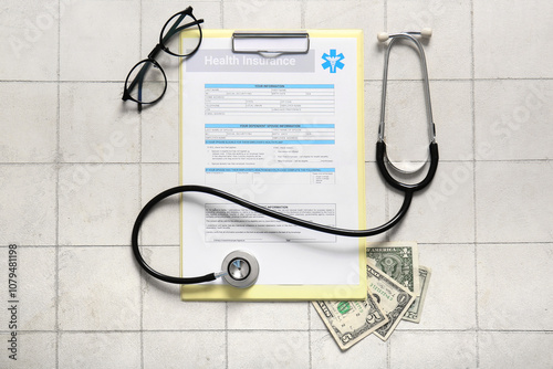 Health insurance form, eyeg...