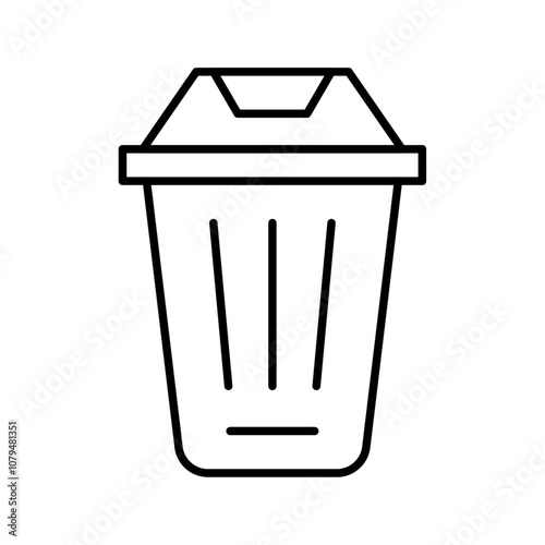 Bin Icon Single Thin line vector art set