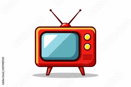 TV Isolated on white background vector art illustration 