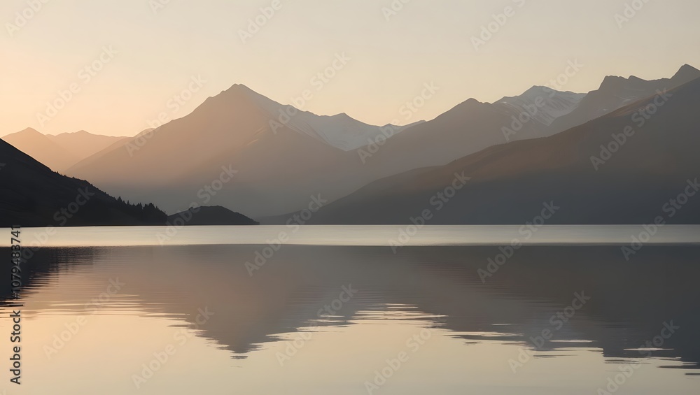 Serene Mountain Lake Reflections at Sunrise – Calm and Peaceful Nature Serene Mountain Lake Reflections at Sunrise – Calm and Peaceful Nature