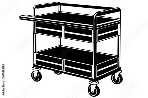  Trolley isolated on white background vector art illustration photo